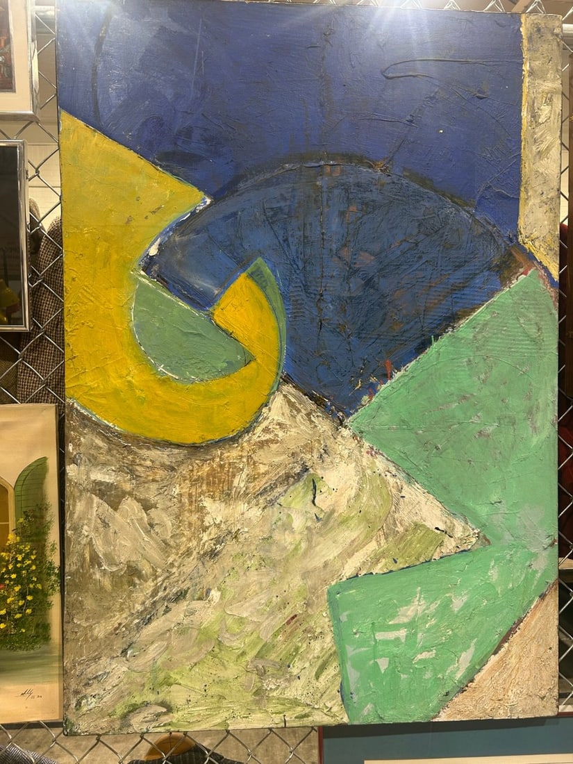 Abstract Expressionist Mixed Media Painting on Board - 2