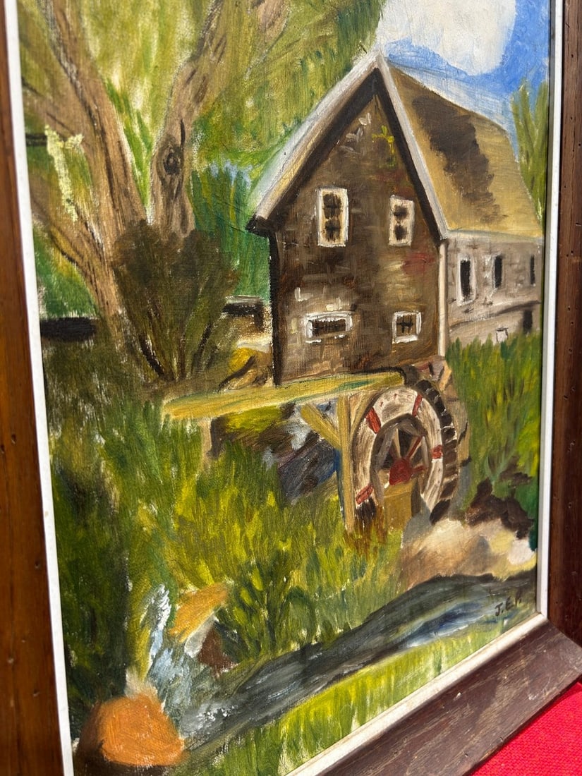 Jean Ethel Paskiewicz "The Grist Mill" Oil Painting, Dated 1968 - 2