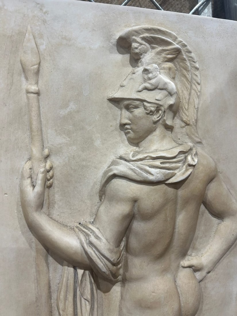 Neoclassical Style Bas-Relief Wall Plaque of Warrior - 2