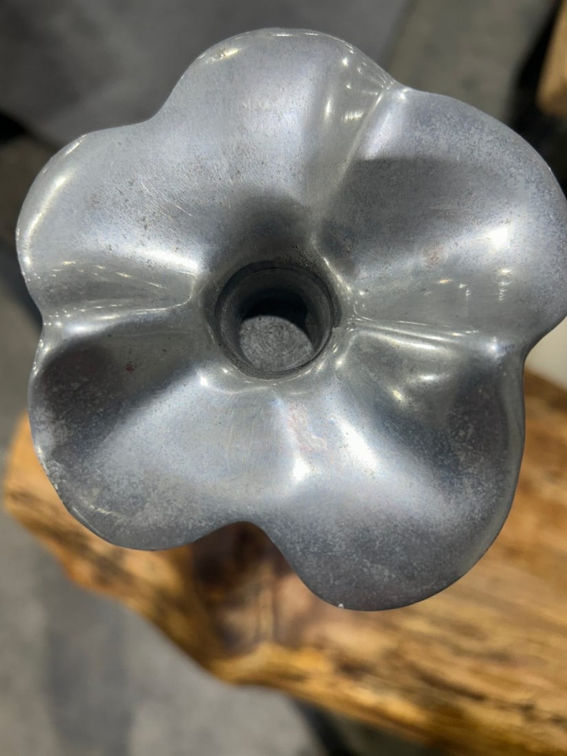 Mid-Century Modern Aluminum Candleholder - 2