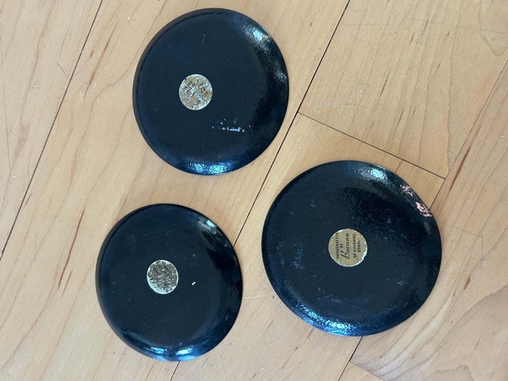 Mid-Century Modern Bovano of Cheshire Enamel on Copper Coasters, Set of 3 - 2