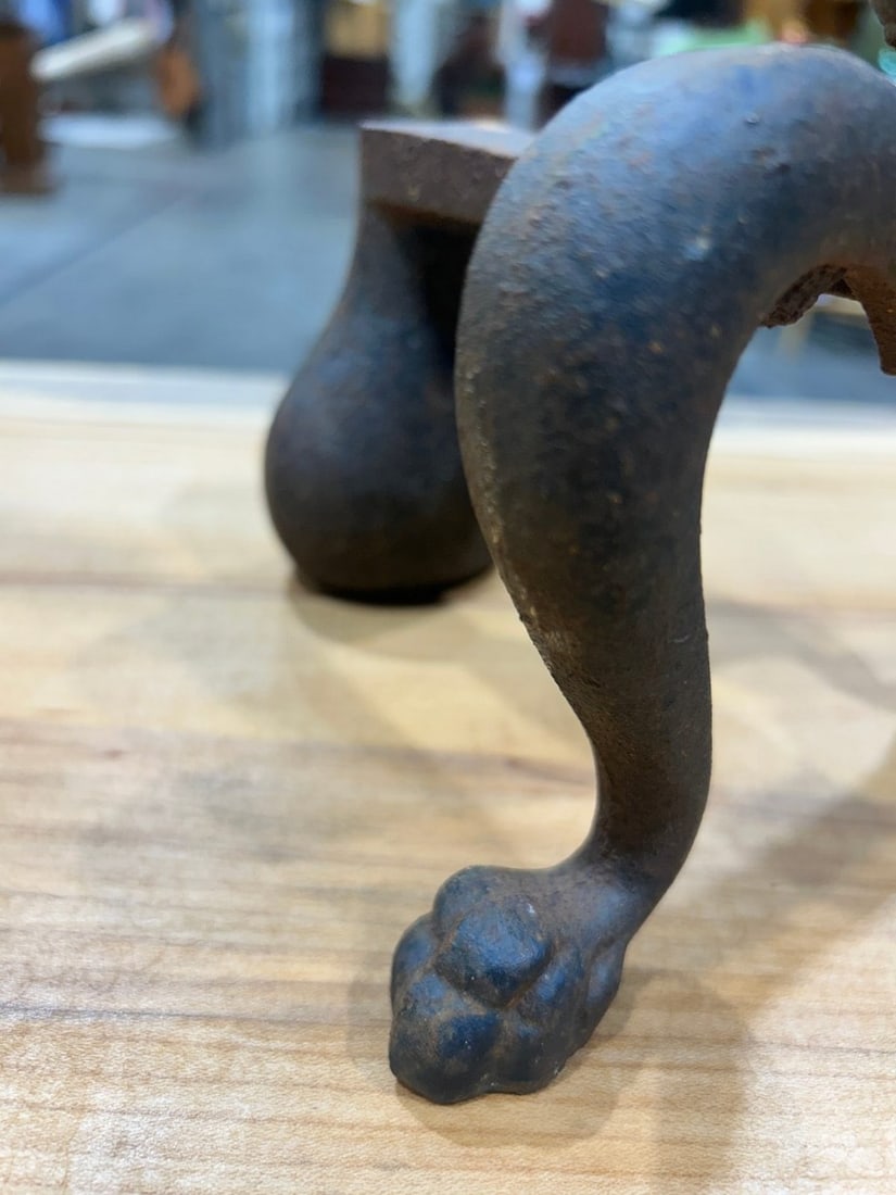 Vintage Cast Iron and Brass Fireplace Andiron - 2