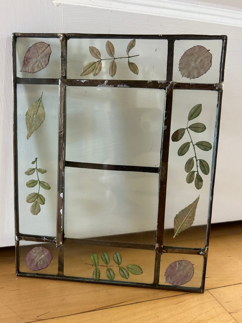 Pressed Botanical Specimen Stained Glass Panel - 3