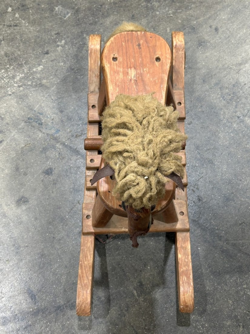 Vintage Wooden Rocking Horse Toy, 1978 by Klapat Textiles Inc. - 2