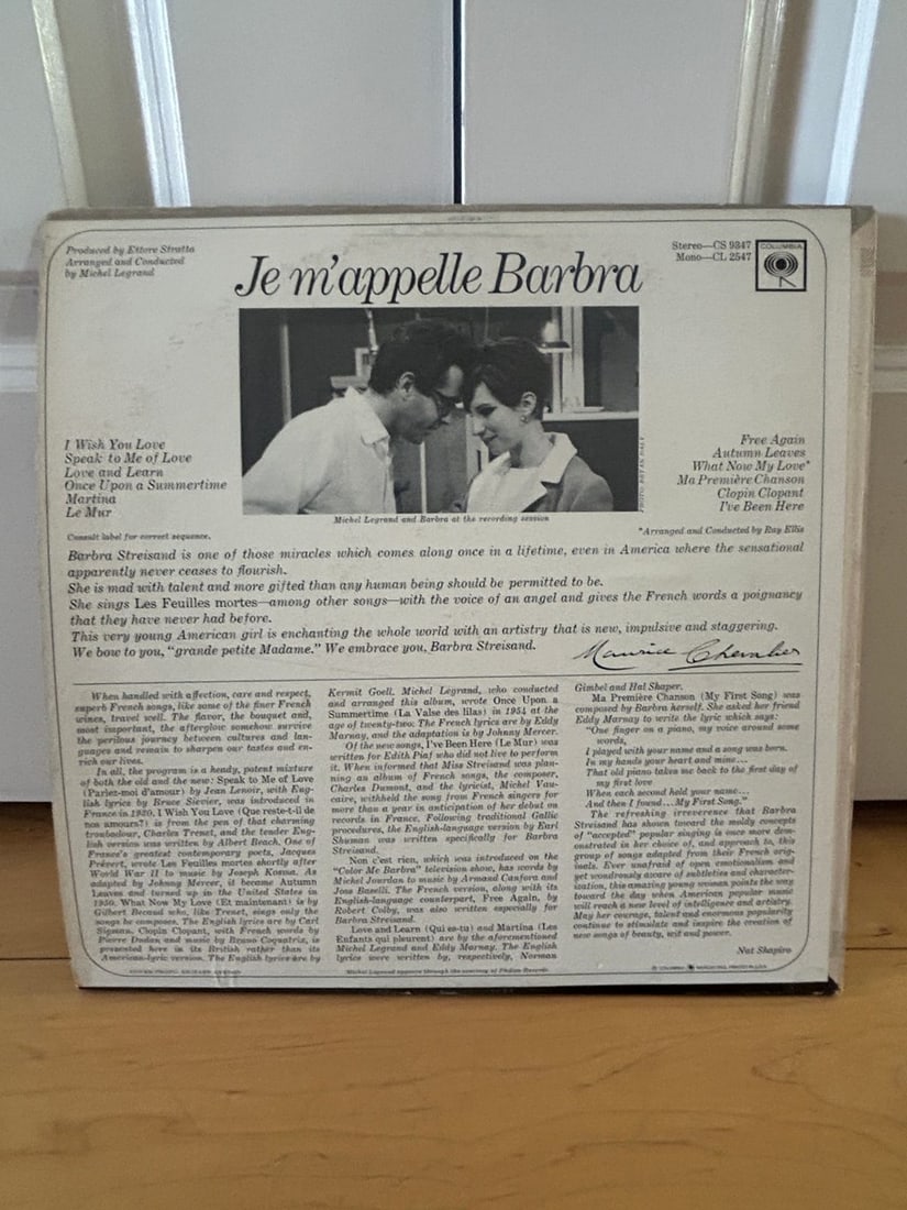 Vintage Barbra Streisand "Je m'appelle Barbra" Vinyl LP Record - 2