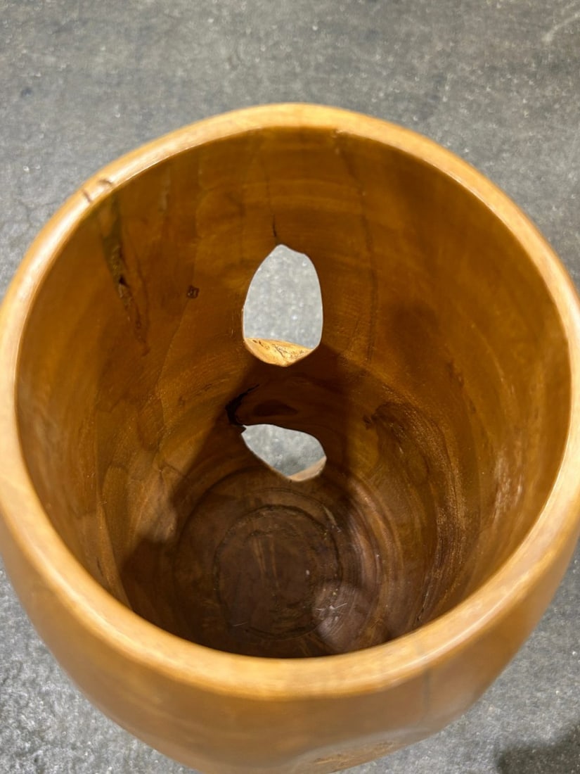 Live Edge Teak Wood Vase or Planter - 3