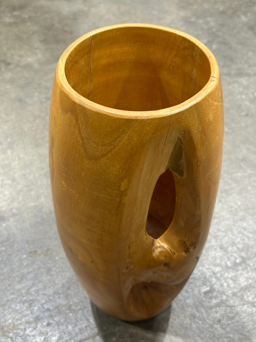 Live Edge Teak Wood Vase or Planter - 4