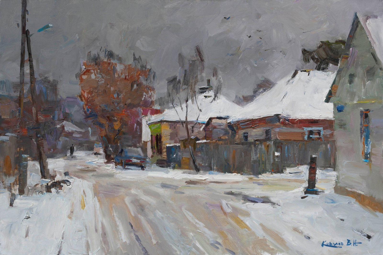 Oil painting Thaw Ukrainian Artist: Title: Oil painting Thaw Ukrainian Artist Description: 71KV Painter: Kovaliov V. Size: 60x90 cm/23.6x35.4 inches Components: oil, canvas Original painting from our collection ERA: 2011 Short informati