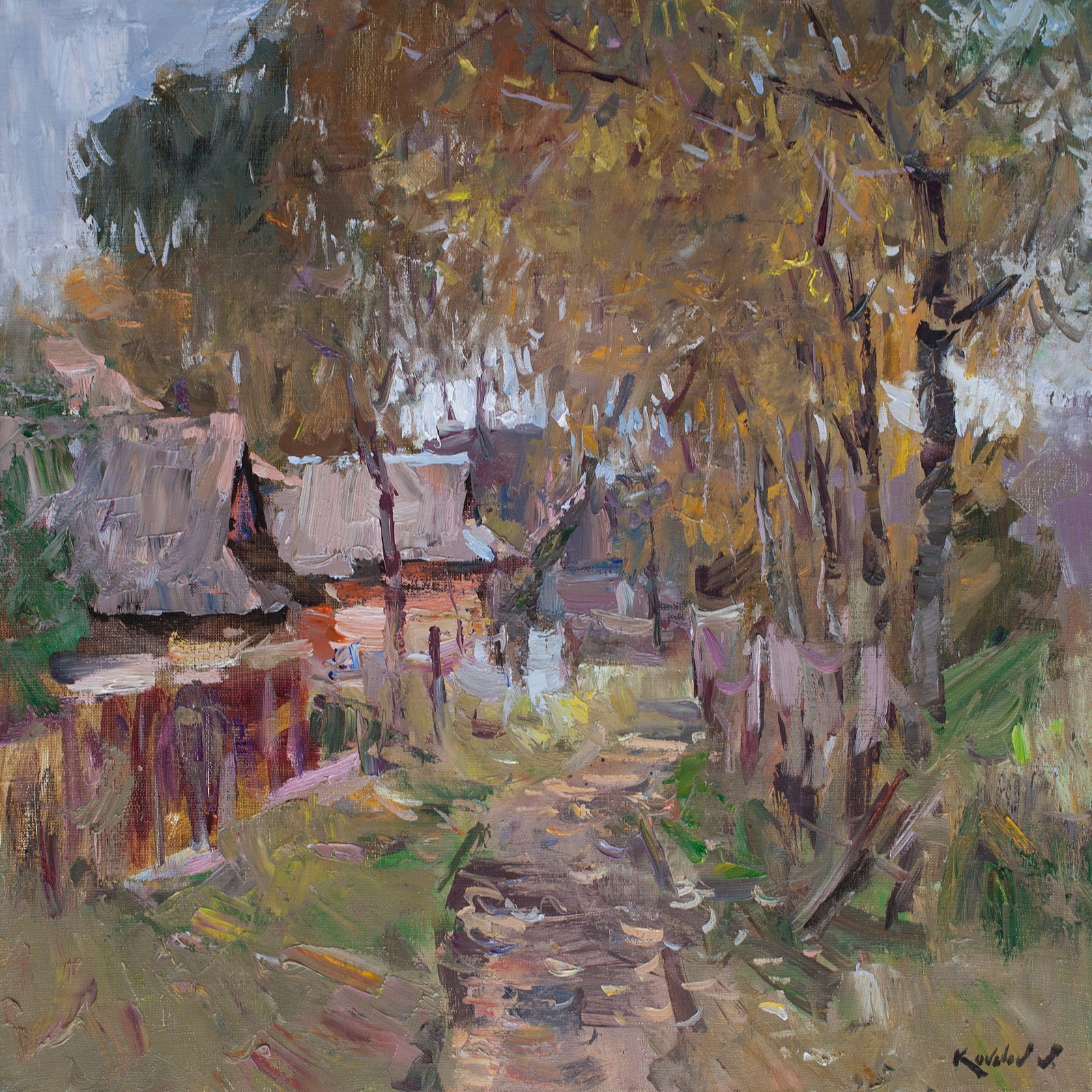 Oil painting Silvery day Ukrainian Artist: Title: Oil painting Silvery day Ukrainian Artist Description: 91KV Painter: Kovaliov V. Size: 60x60 cm/23.6x23.6 inches Components: oil, canvas Original painting from our collection ERA: 2015 Short in