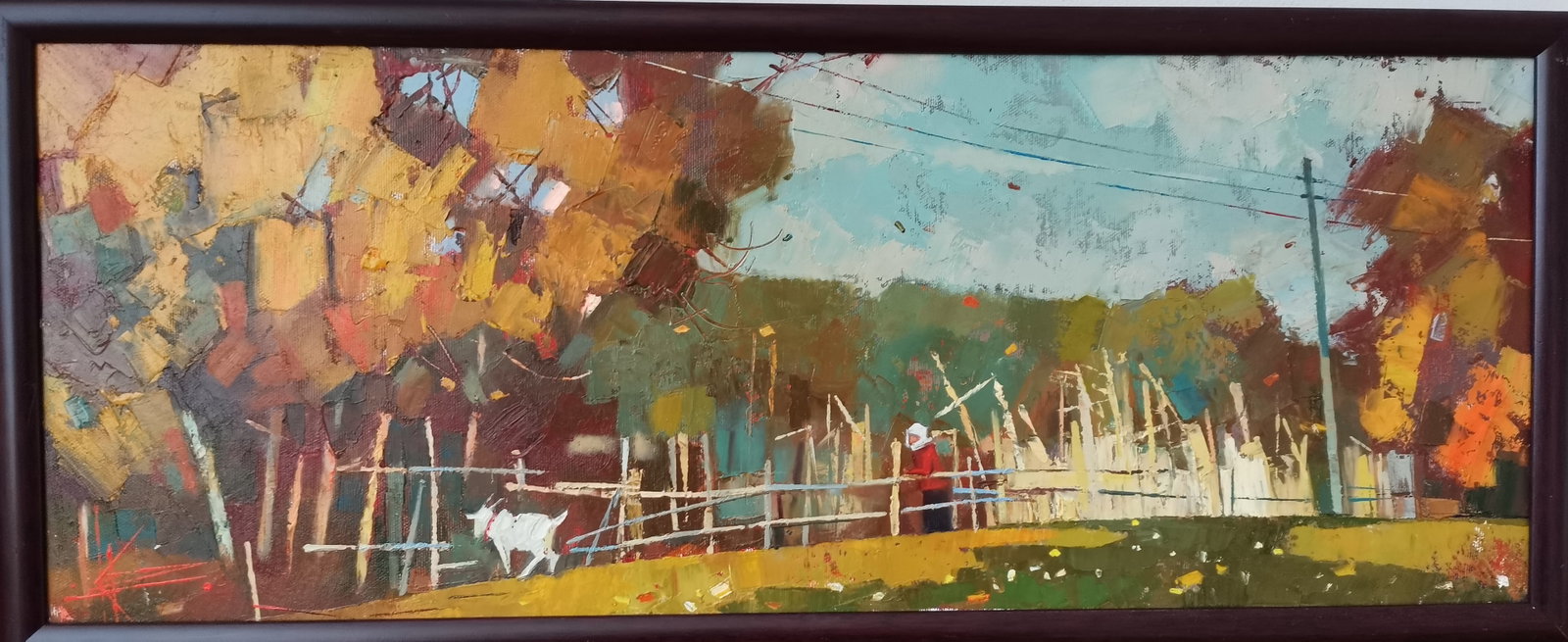 Oil painting Still life autumn motif Oksana Kyrylenko: Title: Oil painting Still life autumn motif Oksana Kyrylenko Description: 07KOR Painter: Oksana Kyrylenko Size: 25x65 cm/10x26 inches Components: oil, canvas Original painting ERA: 2019 Oksana