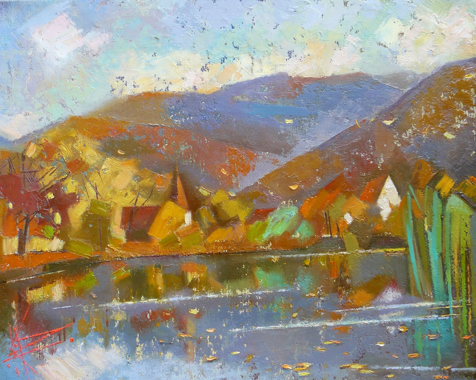 Oil painting Carpathian autumn Oksana Kyrylenko: Title: Oil painting Carpathian autumn Oksana Kyrylenko Description: 20KOR Painter: Oksana Kyrylenko Size: 45x50 cm/17.7x20 inches Components: oil, canvas Original painting ERA: 2018 Oksana Ivanivnawas