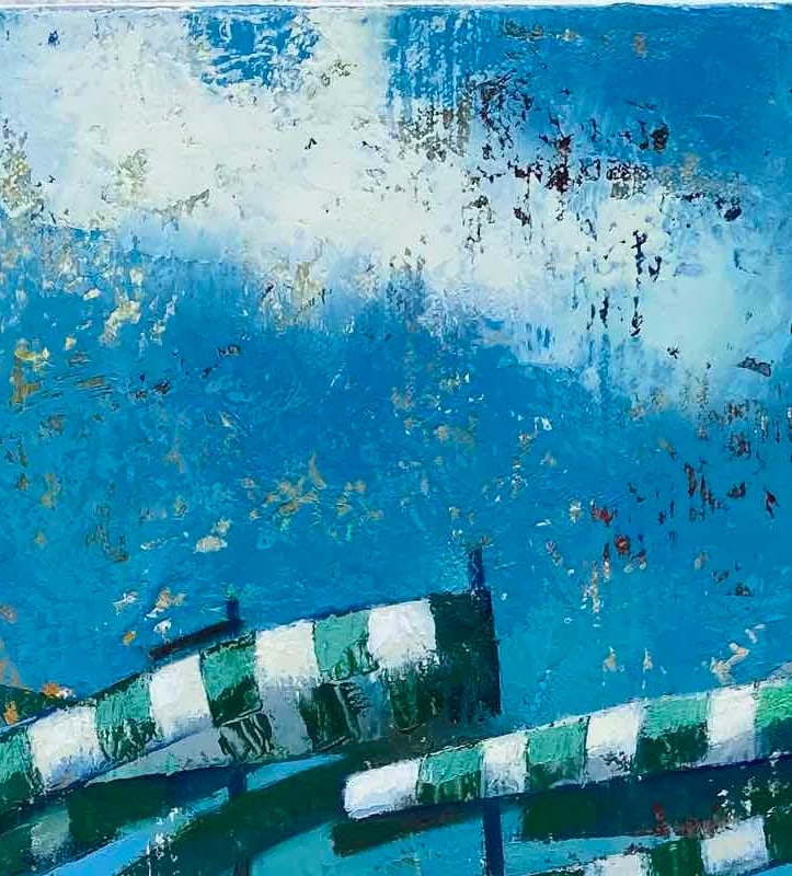 Abstract Oil painting Beach houses Oksana Kyrylenko - 2