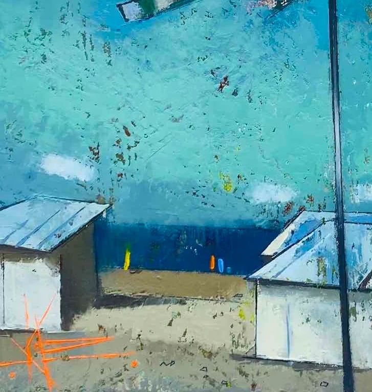 Abstract Oil painting Beach houses Oksana Kyrylenko - 7
