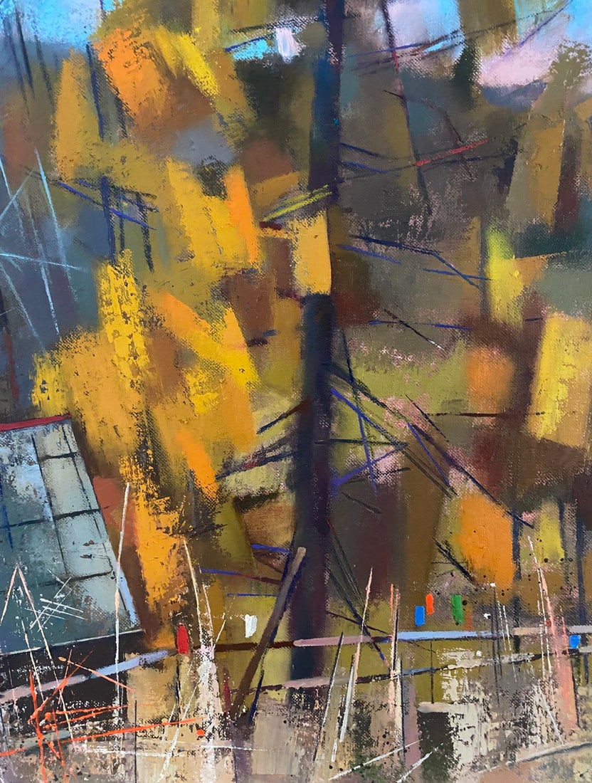 Abstract Oil painting Carpathians in autumn. Larch Oksana Kyrylenko - 3