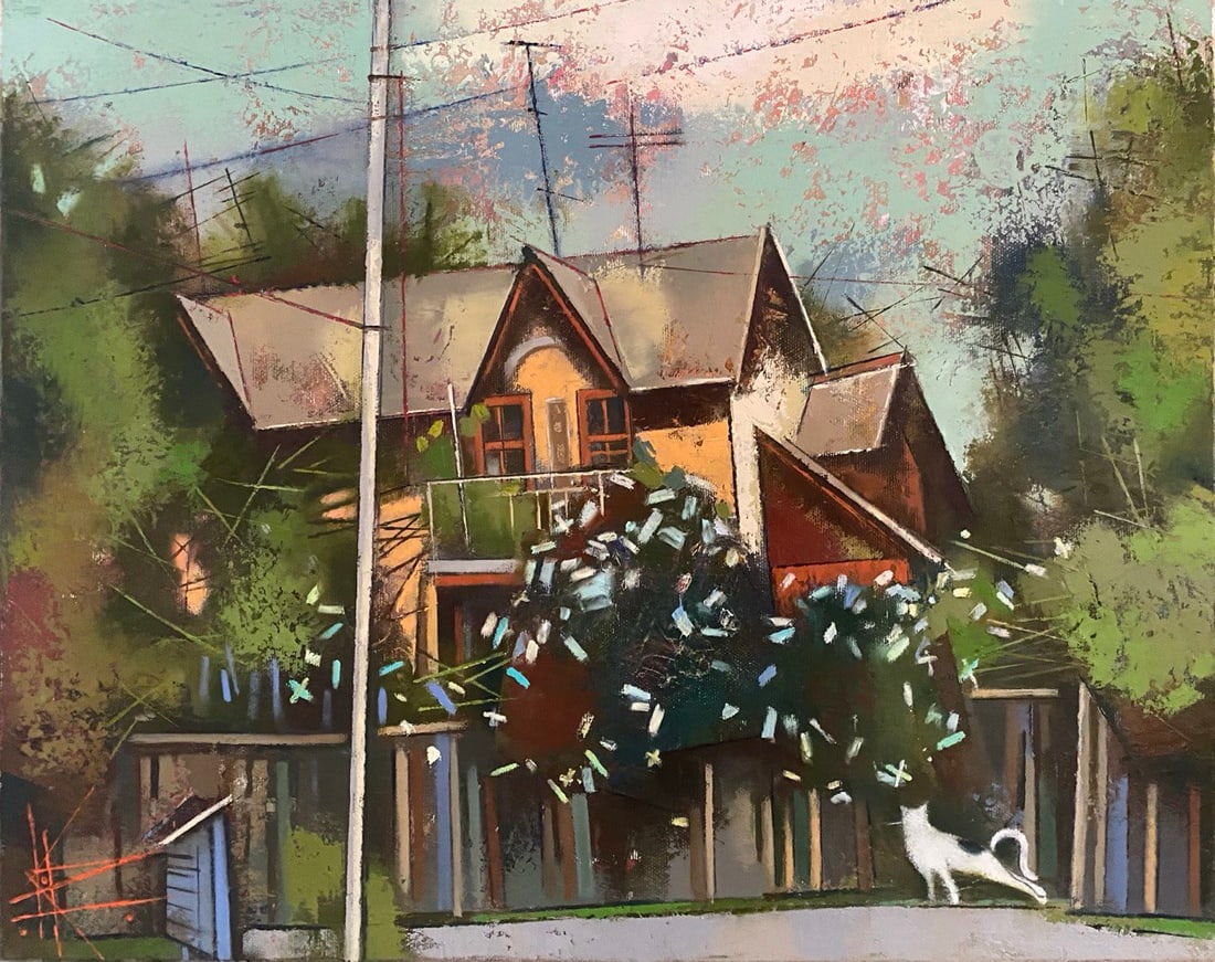 Abstract Oil painting Jasmine bush Oksana Kyrylenko: Title: Abstract Oil painting Jasmine bush Oksana Kyrylenko Description: 157KOR Painter: Oksana Kyrylenko Size: 40x50 cm/15,74x19,68 inches Components: oil, canvas, Original painting from our collectio