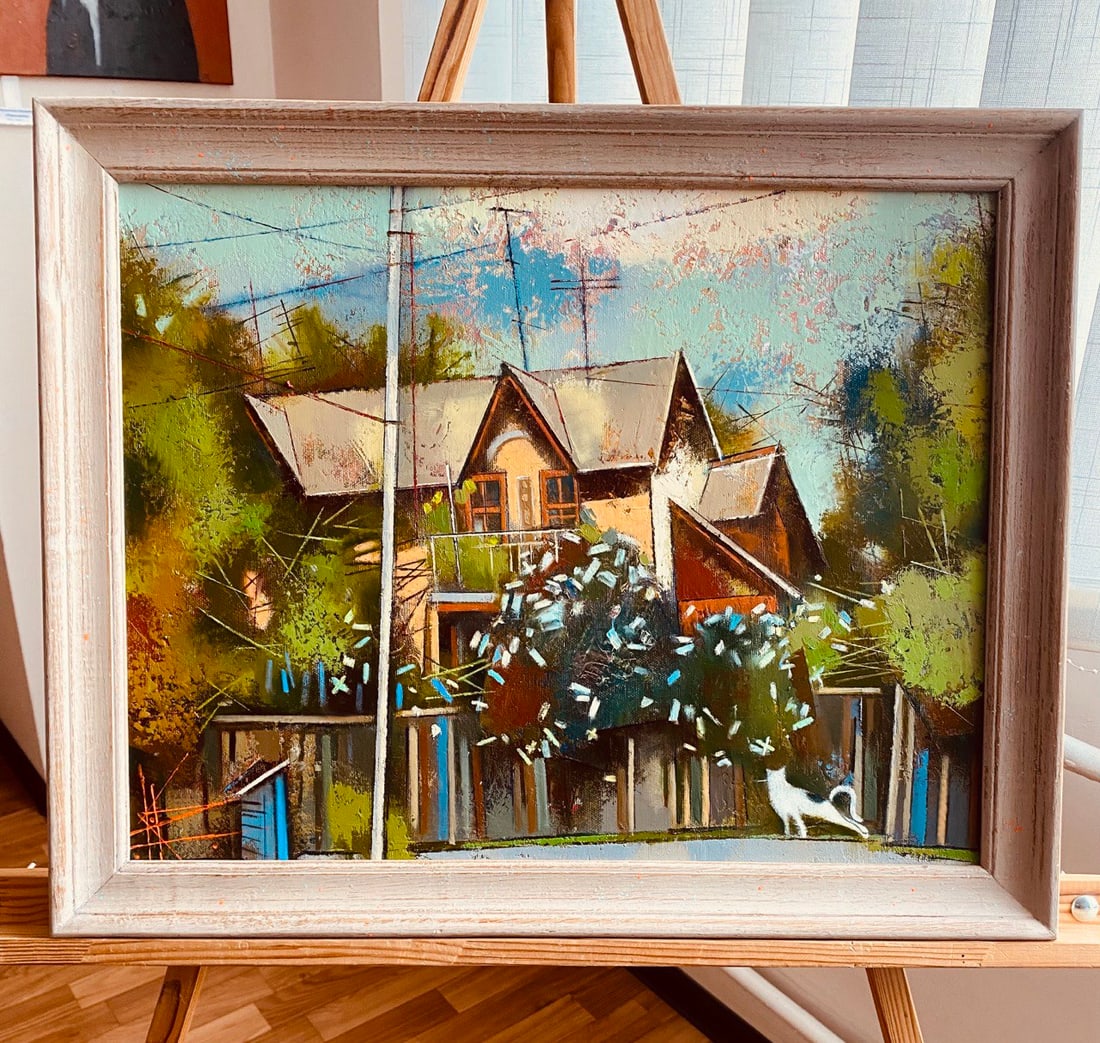 Abstract Oil painting Jasmine bush Oksana Kyrylenko - 2