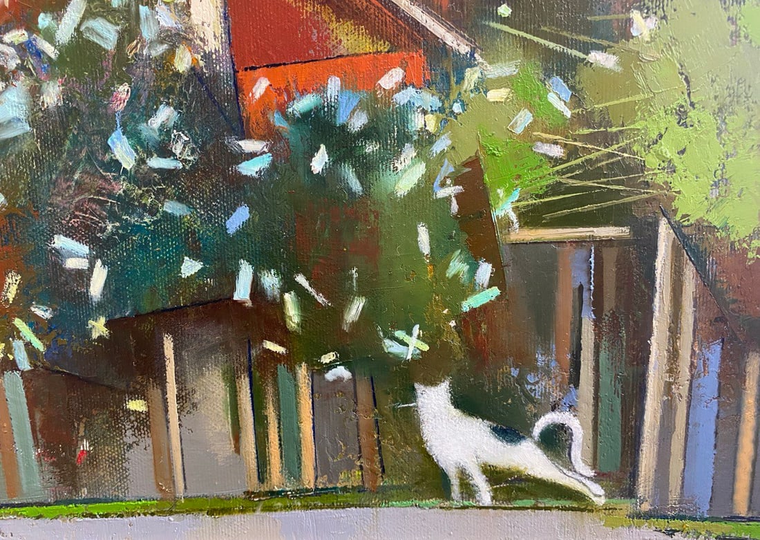 Abstract Oil painting Jasmine bush Oksana Kyrylenko - 4