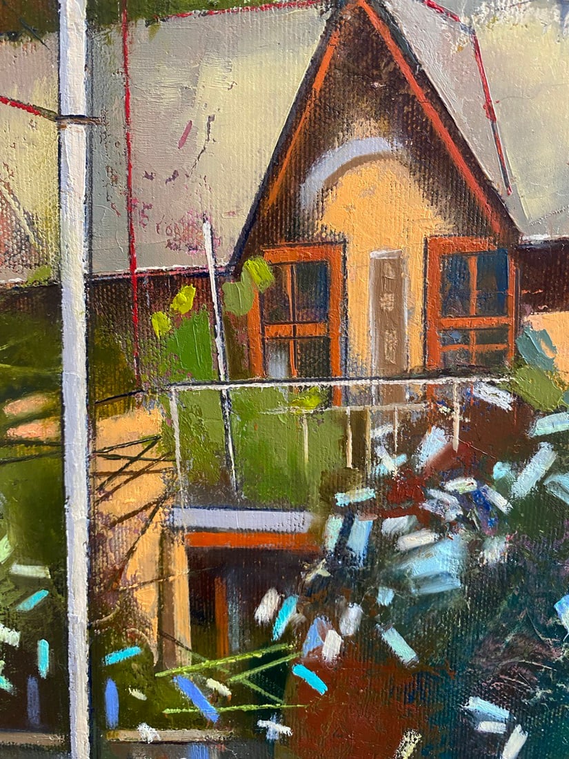 Abstract Oil painting Jasmine bush Oksana Kyrylenko - 5