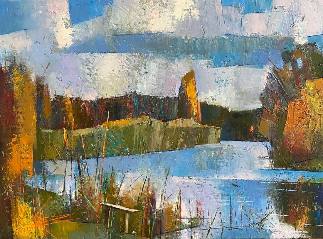 Abstract Oil painting Summer trip Oksana Kyrylenko (1 of 5)