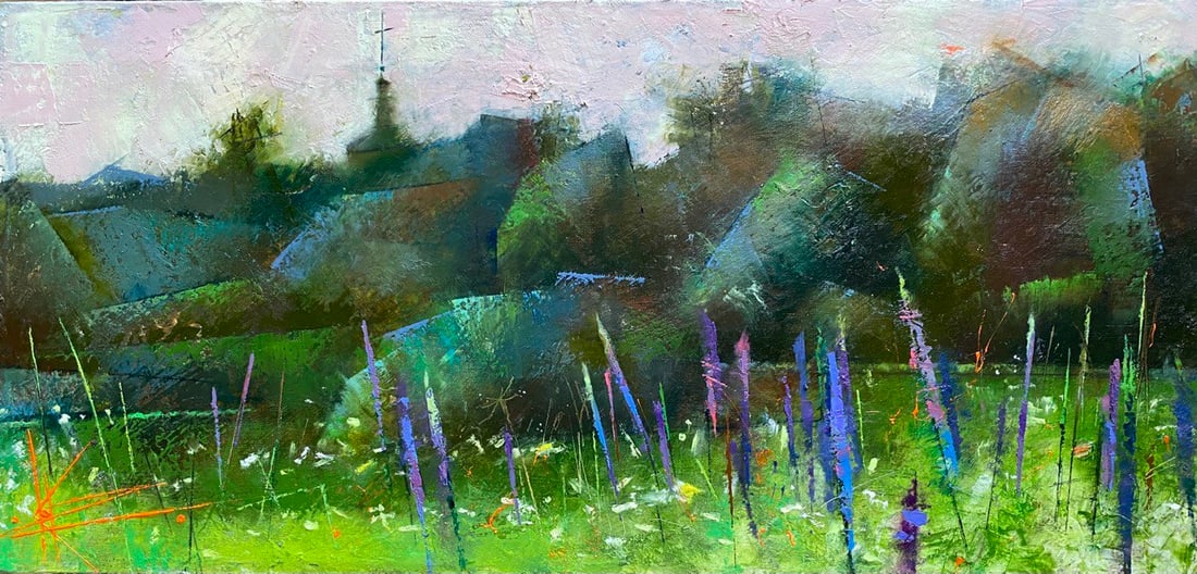 Abstract Oil painting Summer Oksana Kyrylenko: Title: Abstract Oil painting Summer Oksana Kyrylenko Description: 177KOR Painter: Oksana Kyrylenko Size: 24x50 cm/9,84x13,38 inches Components: oil, canvas, Original painting from our collection ERA:2