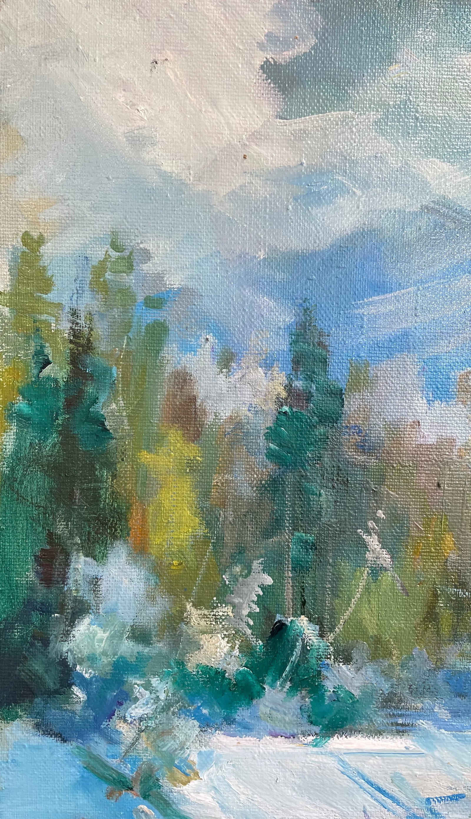 Oil painting Carpathian river Ivan Romanyuk - 4