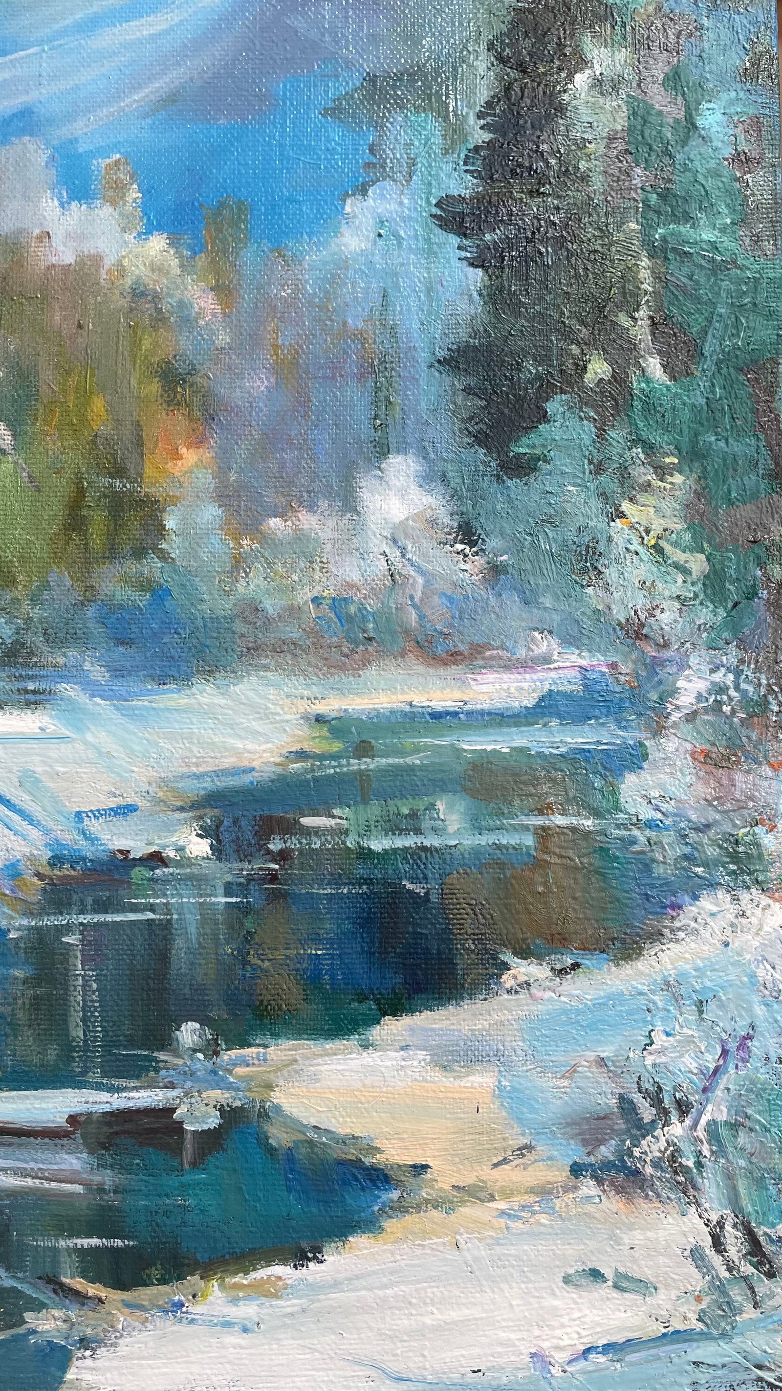 Oil painting Carpathian river Ivan Romanyuk - 5