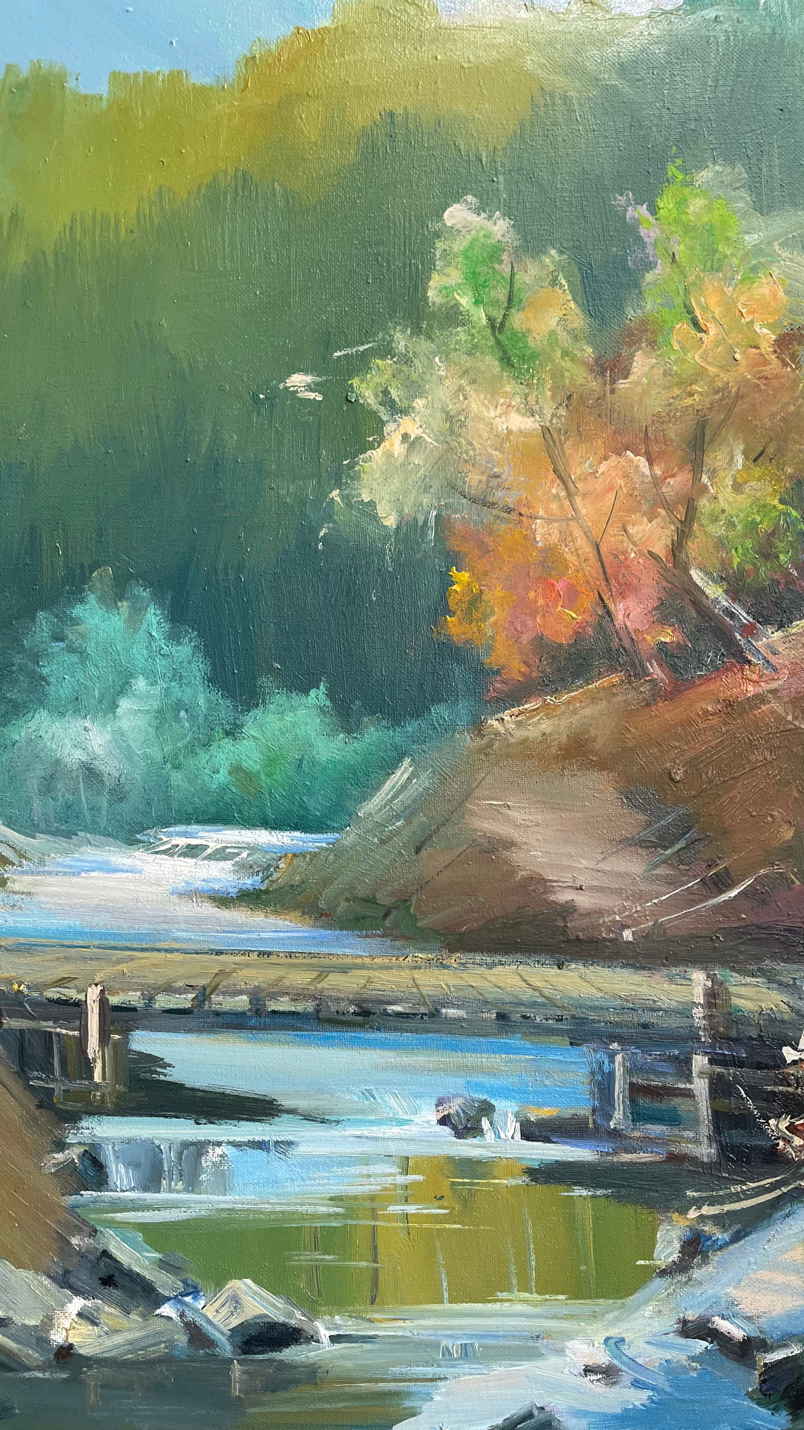 Oil painting River bridge Ivan Romanyuk - 7