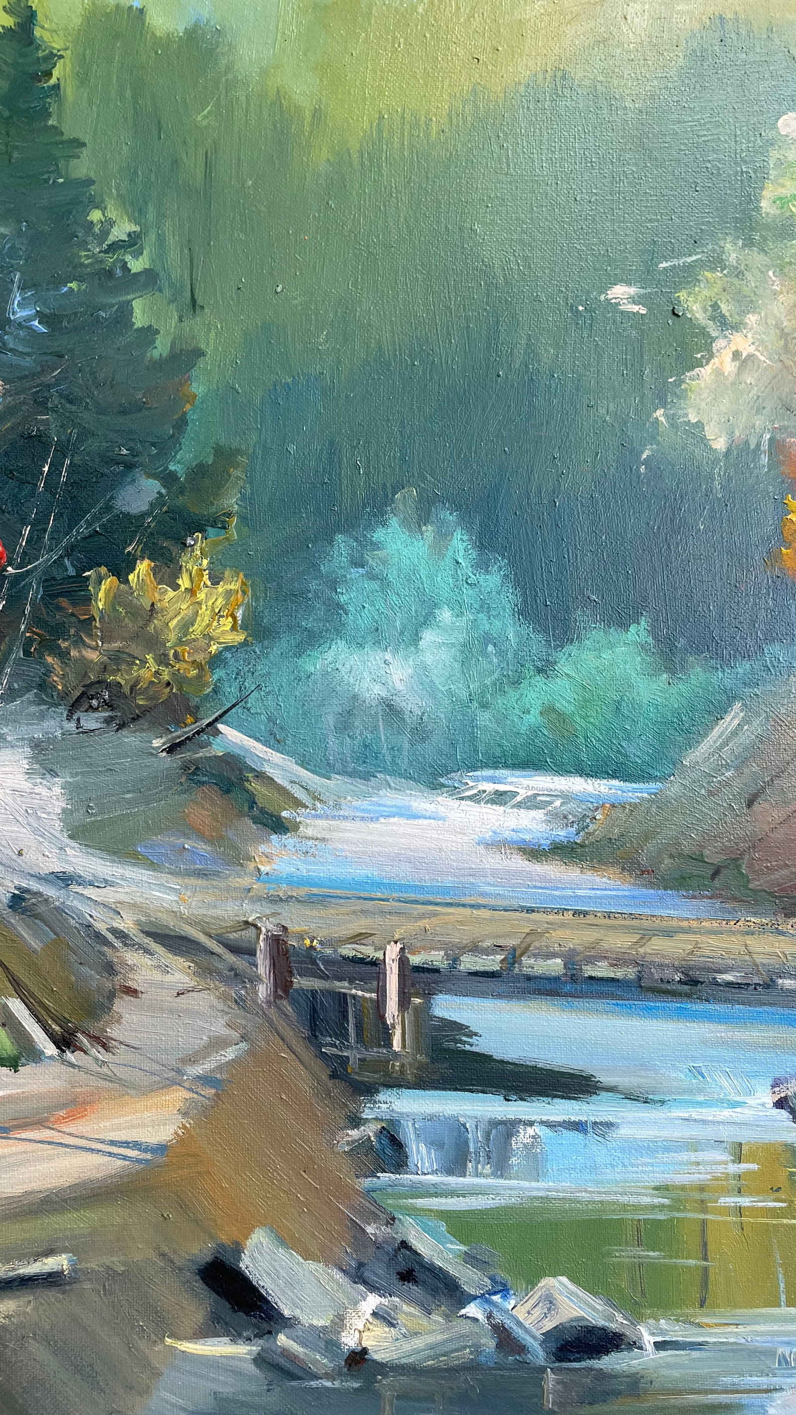 Oil painting River bridge Ivan Romanyuk - 8