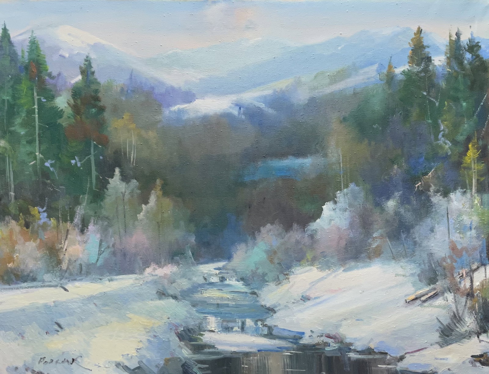 Oil painting Mountain snow Ivan Romanyuk: Title: Oil painting Mountain snow Ivan Romanyuk Description: 57ROM Painter: Ivan Romanyuk Size: 80x65 cm/31,4x25,5 inches Components: oil, canvas Original painting CONDITION: exellent ARTIST: A native