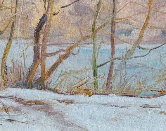 Oil painting Winter day Oleksandr Oleksandrovich Nazarenko - 9