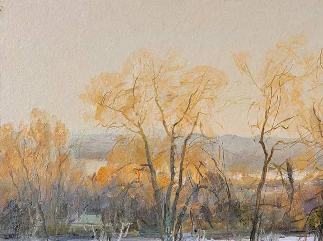 Oil painting sunset. Winter Oleksandr Oleksandrovich Nazarenko - 2