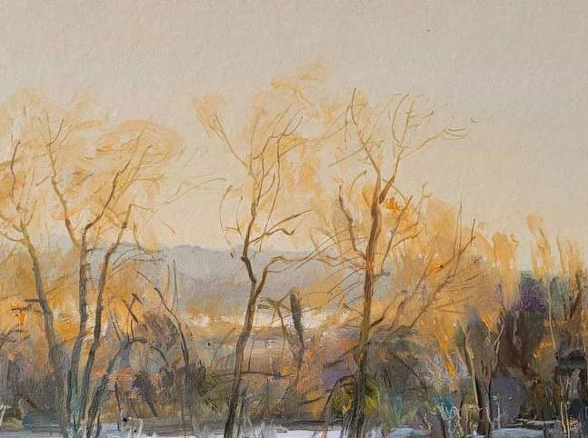 Oil painting sunset. Winter Oleksandr Oleksandrovich Nazarenko - 3