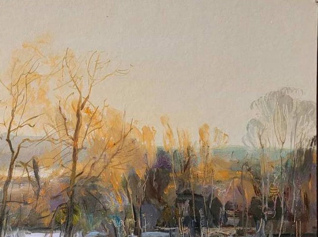 Oil painting sunset. Winter Oleksandr Oleksandrovich Nazarenko - 4