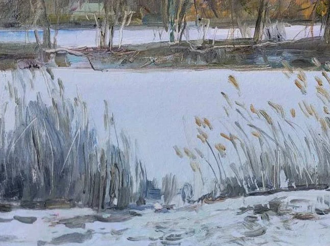 Oil painting sunset. Winter Oleksandr Oleksandrovich Nazarenko - 8
