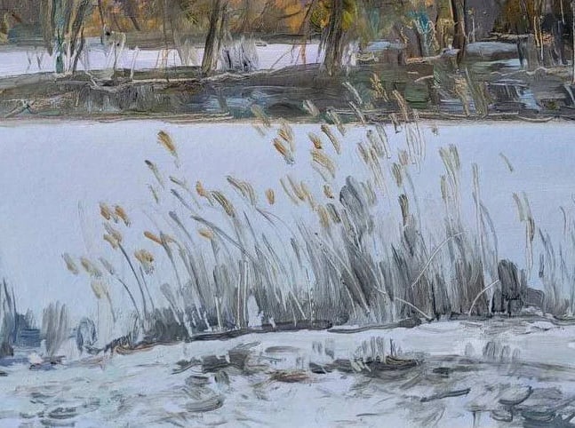 Oil painting sunset. Winter Oleksandr Oleksandrovich Nazarenko - 9