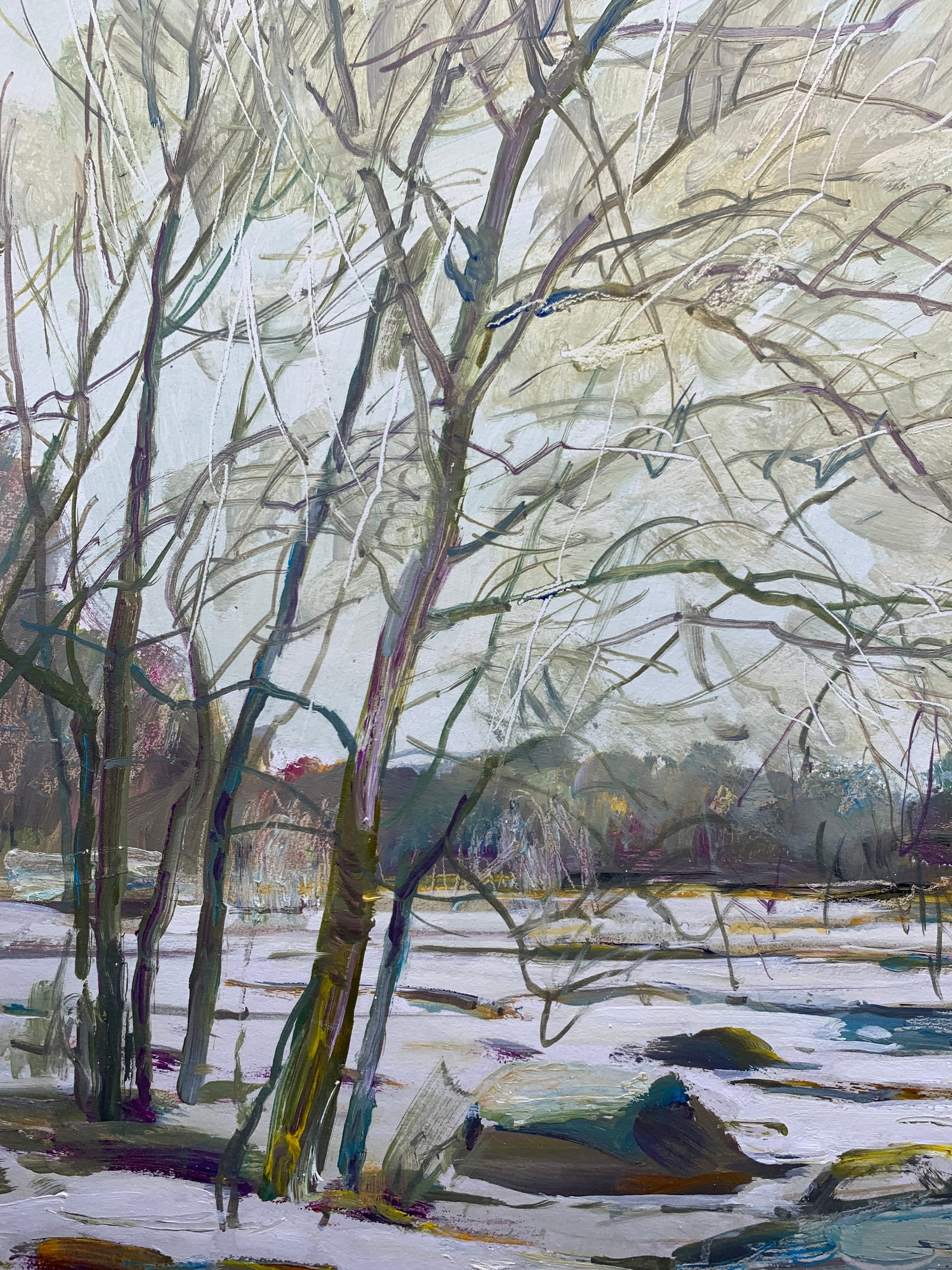 Oil painting Rapids on the Bug River Oleksandr Oleksandrovich Nazarenko - 4