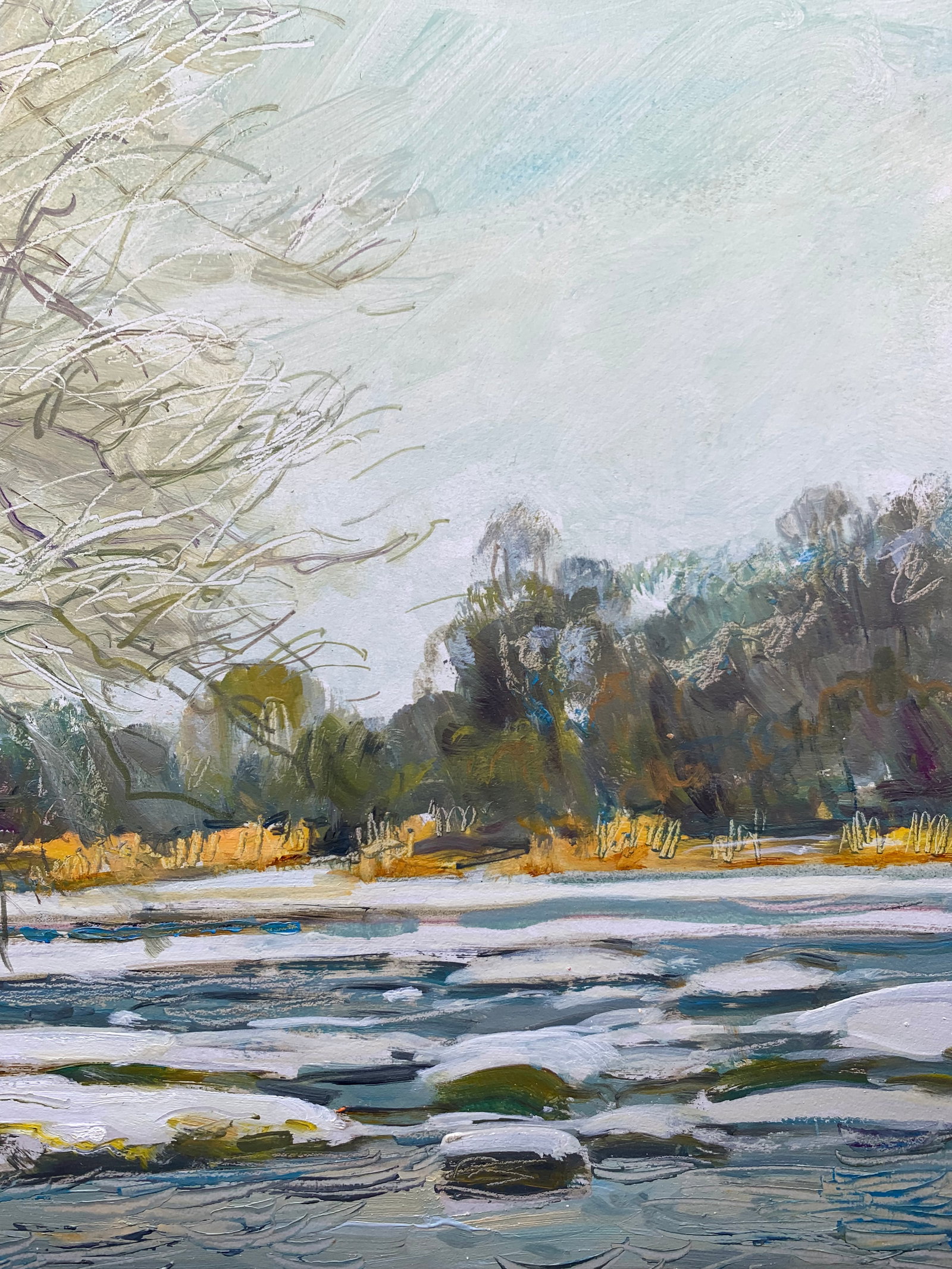 Oil painting Rapids on the Bug River Oleksandr Oleksandrovich Nazarenko - 9