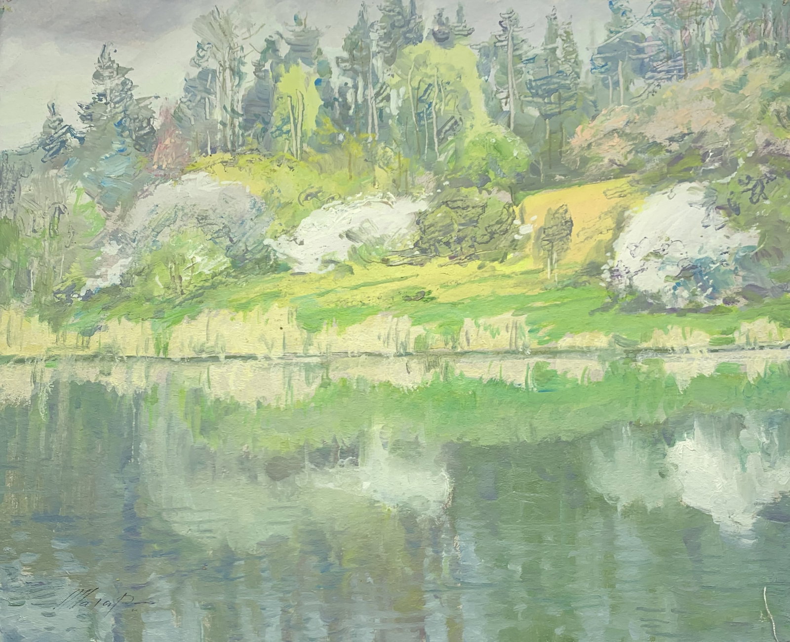 Oil painting Morning Oleksandr Oleksandrovich Nazarenko: Title: Oil painting Morning Oleksandr Oleksandrovich Nazarenko Description: 63NAA Painter: Oleksandr Nazarenko Size: 30x40 cm/11,81x15,74 inches Components: Oil, cardboard Original painting from our