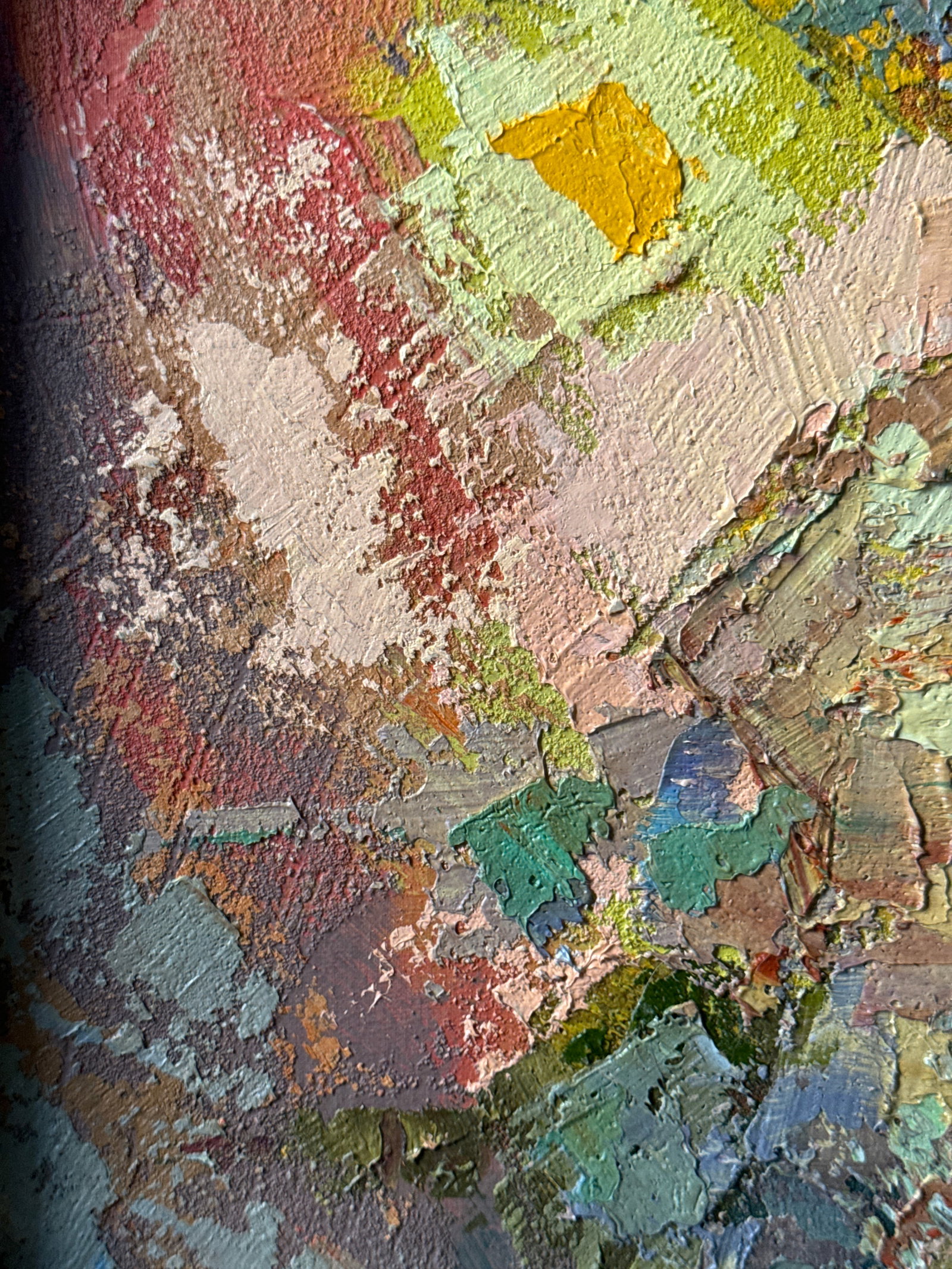 Abstract Oil painting with frame City K. Leonid - 2