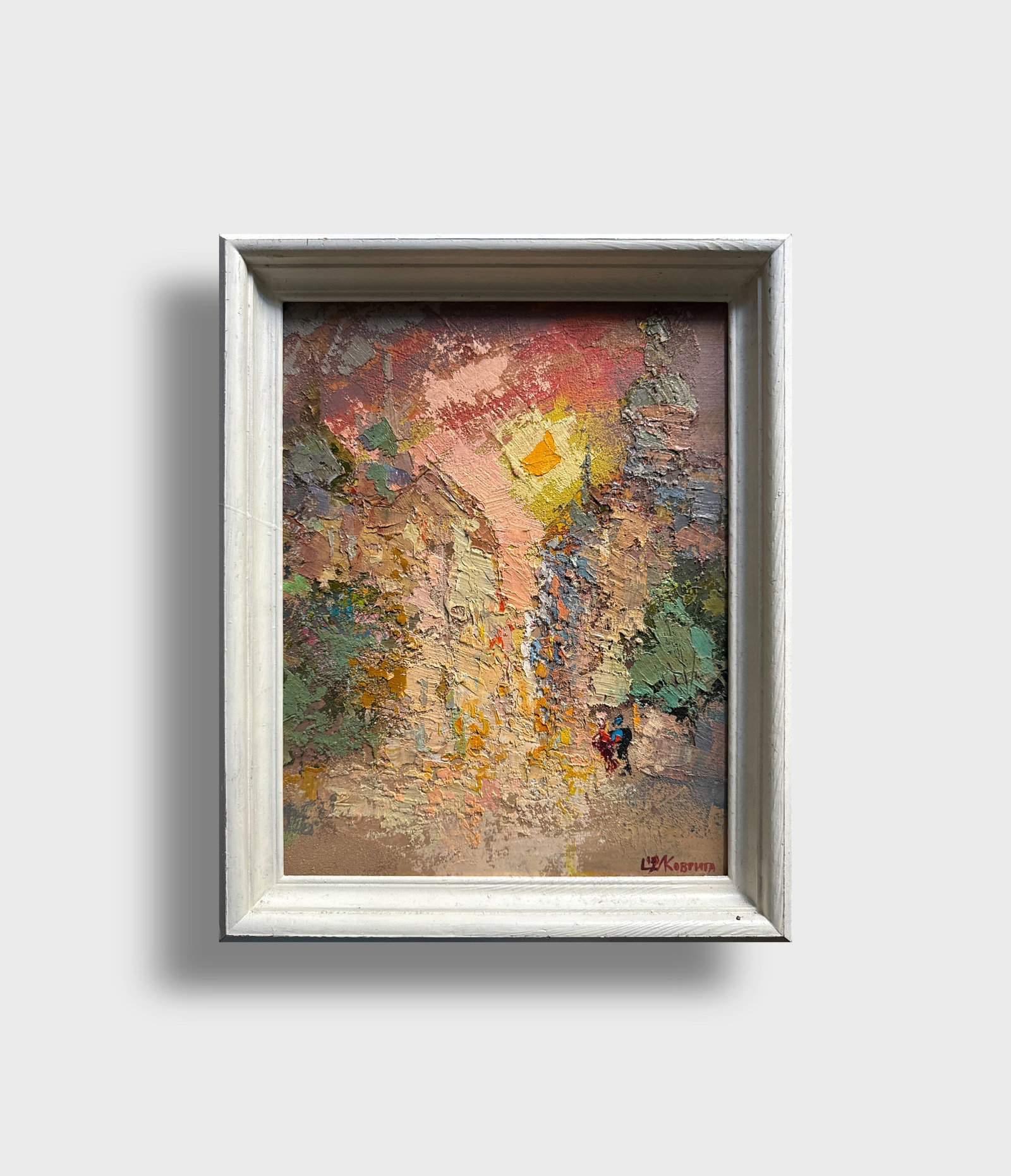 Abstract Oil painting with frame City K. Leonid - 3