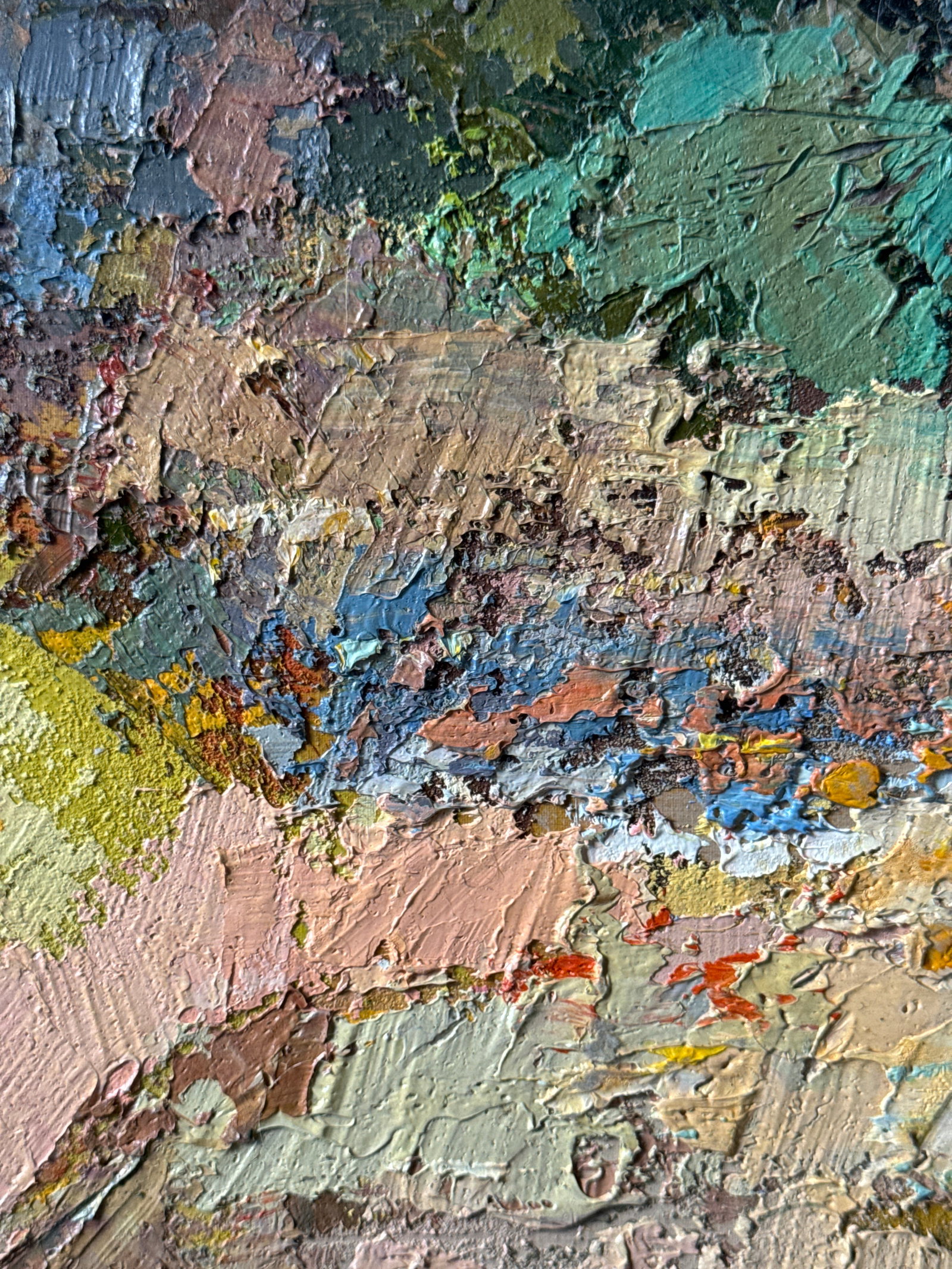 Abstract Oil painting with frame City K. Leonid - 5