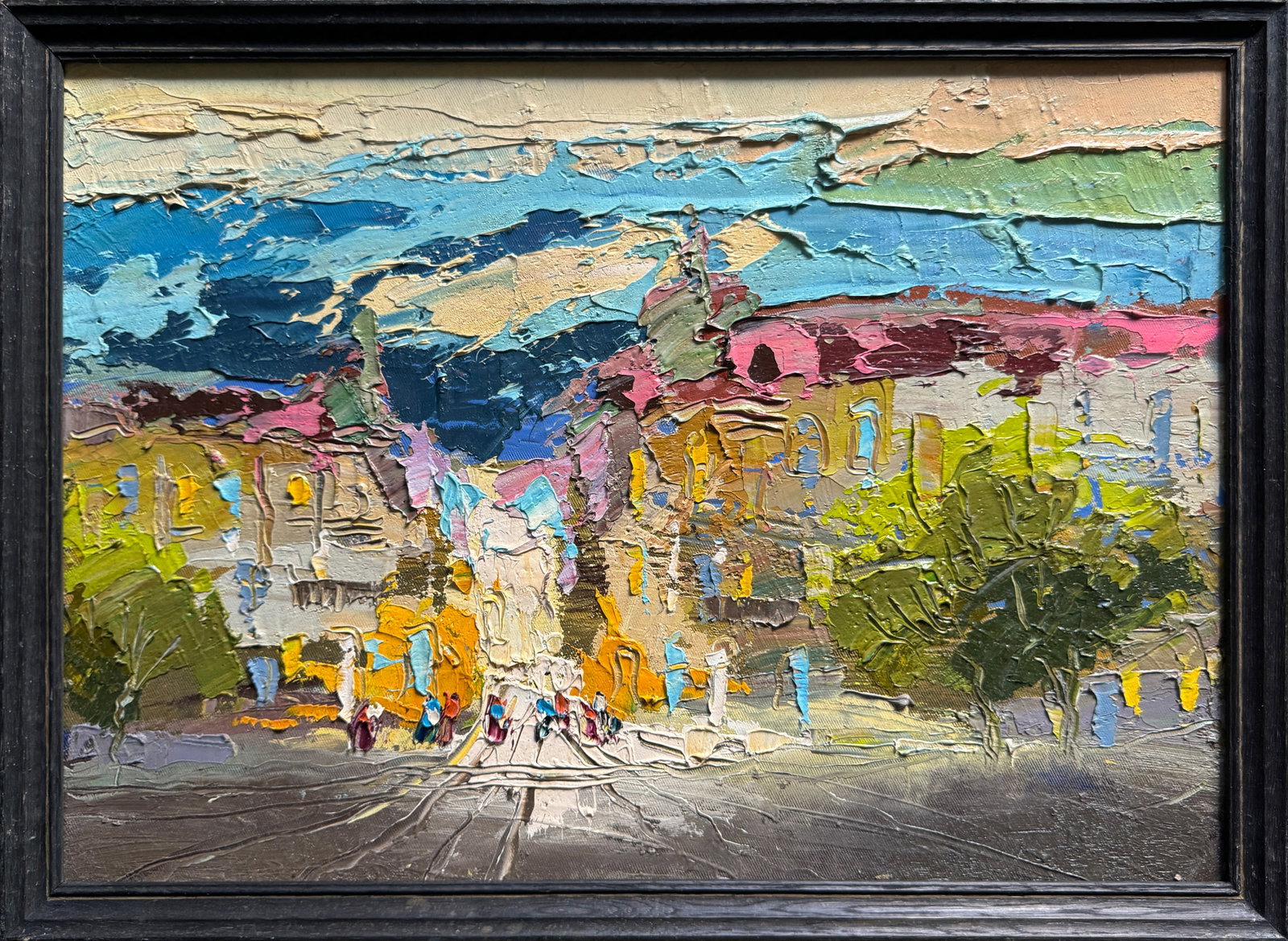 Oil painting with frame Lviv K. Leonid: Title: Oil painting with frame Lviv K. Leonid Description: 505KK Painter: K. Leonid Size: 35x50 cm/ 13.77x19.68 inches Components: oil, canvas, cardboard Original painting CONDITION: exellent ERA:2021