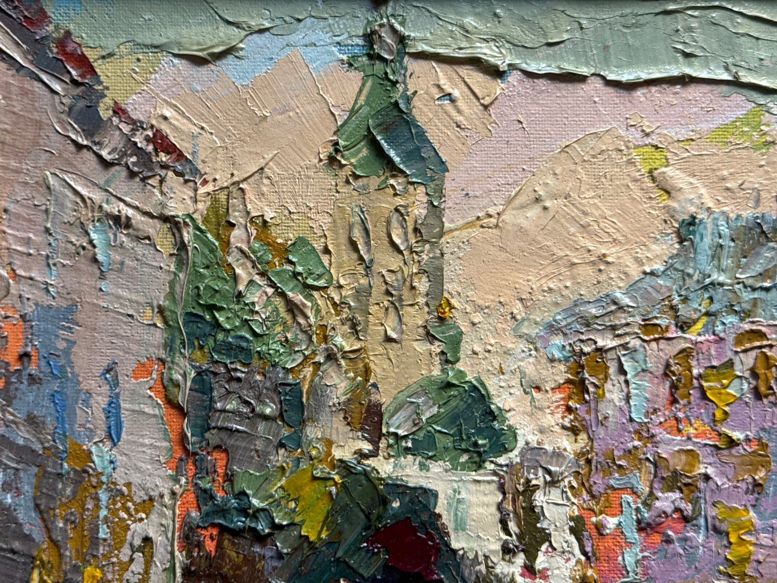 Oil painting with frame Lviv Square K. Leonid - 2