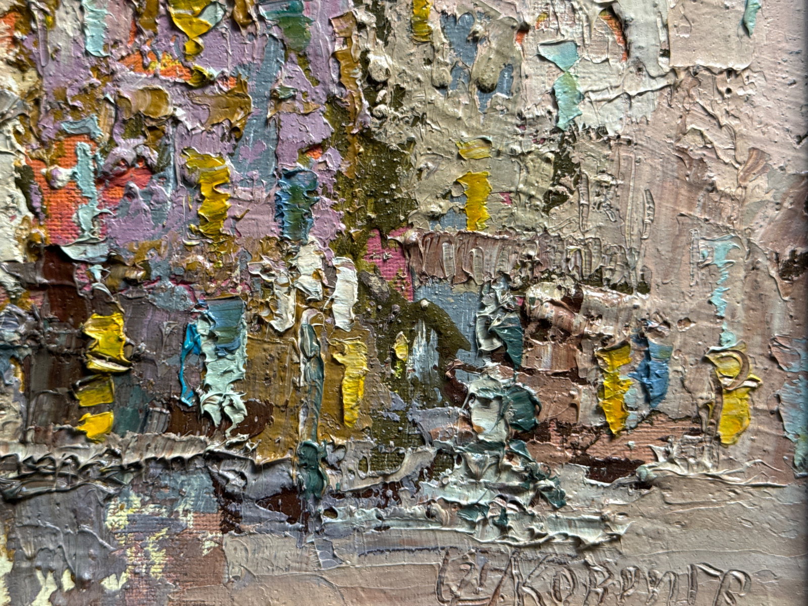 Oil painting with frame Lviv Square K. Leonid - 5
