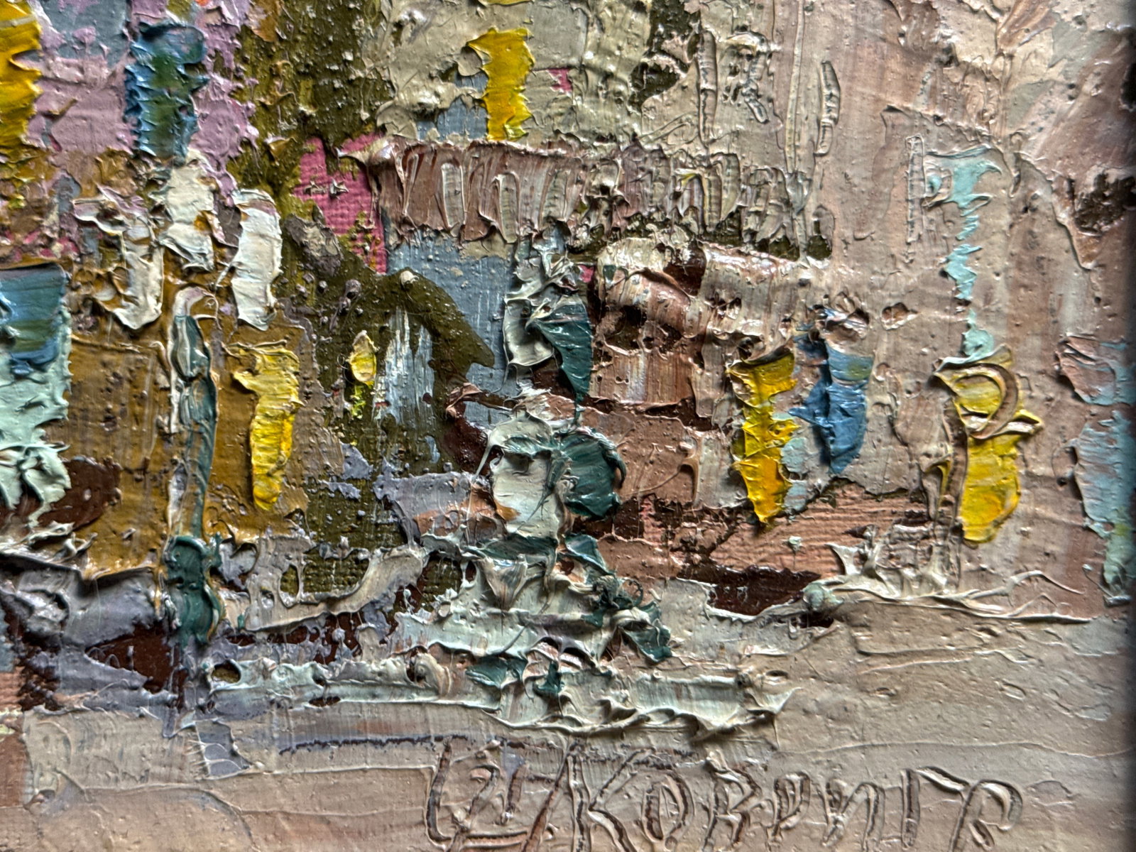 Oil painting with frame Lviv Square K. Leonid - 8