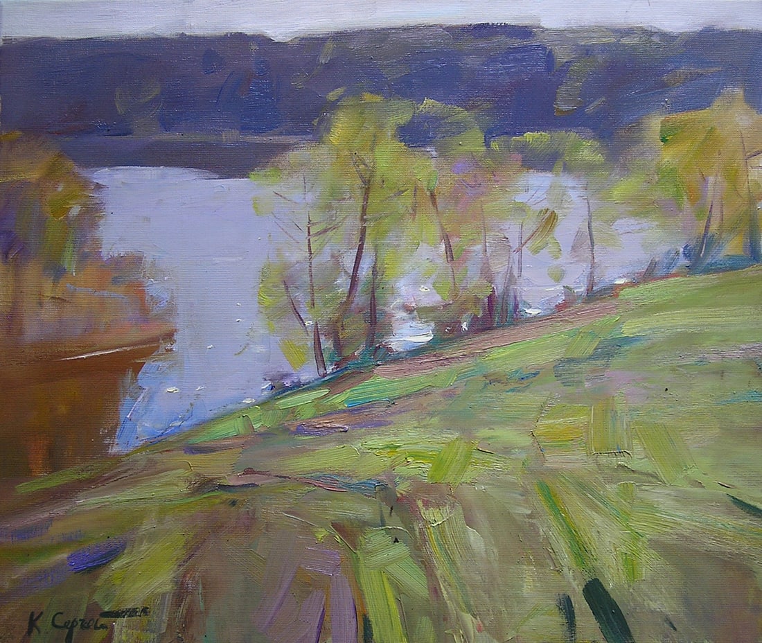 Oil painting Meadow Serg Kovalenko: Title: Oil painting Meadow Serg Kovalenko Description: 17SK Painter: Serg Kovalenko Size: 50x60 cm/19.7x23.6 inches Components: oil, canvas Original painting CONDITION: exellent ERA: modern Graduated 