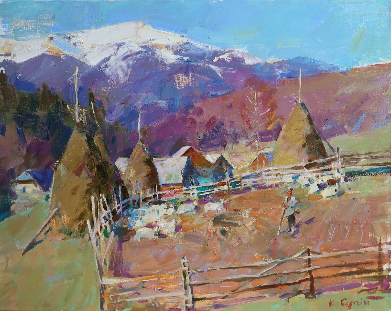 Oil painting Hayastucks Serg Kovalenko: Title: Oil painting Hayastucks Serg Kovalenko Description: 21SK Painter: Serg Kovalenko Size: 65x50 cm/25.6x19.7 inches Components: oil, canvas Original painting CONDITION: exellent ERA: modern Gradua