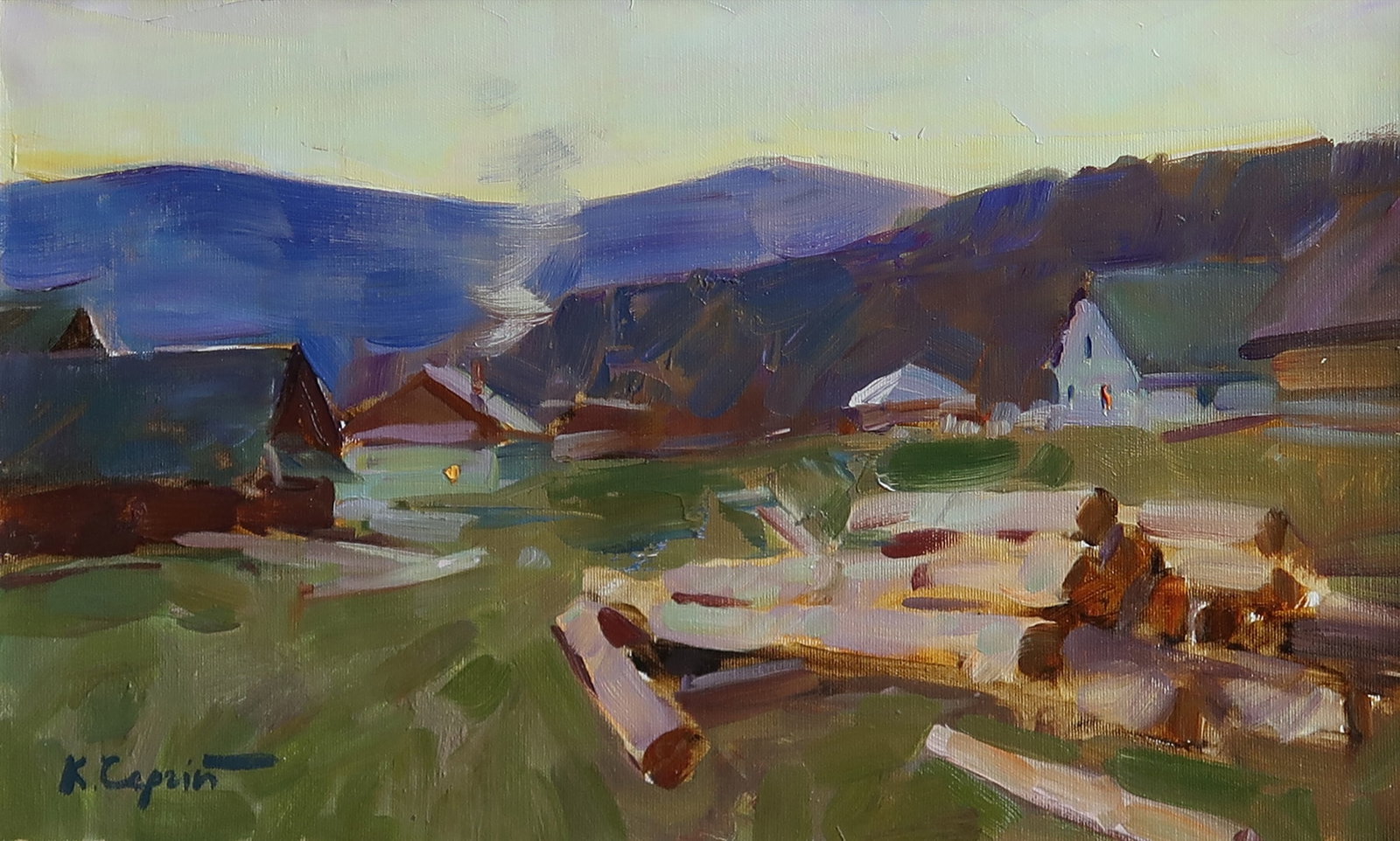 Oil painting Carpathians Serg Kovalenko: Title: Oil painting Carpathians Serg Kovalenko Description: 32SK Painter: Serg Kovalenko Size: 30x40 cm/11.8x15.7 inches Components: oil, canvas Original painting CONDITION: exellent ERA: modern Gradu