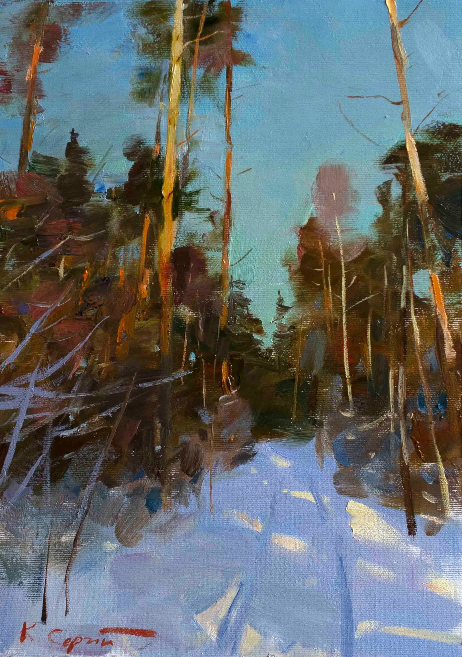 Oil painting Serg Kovalenko: Title: Oil painting Serg Kovalenko Description: 67SK Painter: Serg Kovalenko Size: 25x35 cm/9.84x13.8 inches Components: oil, canvas Original painting CONDITION: exellent ERA: modern Graduated from