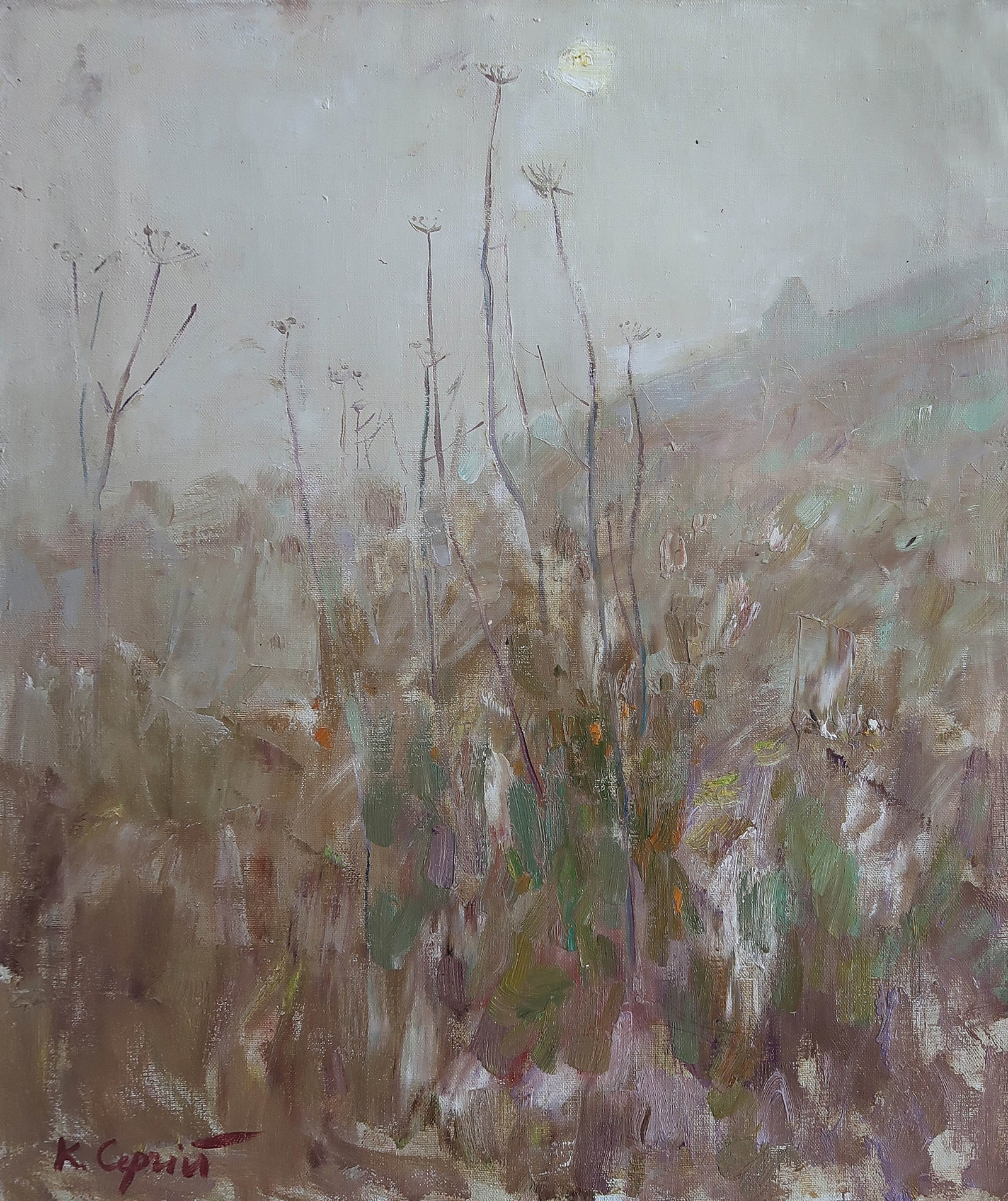 Oil painting Morning Serg Kovalenko: Title: Oil painting Morning Serg Kovalenko Description: 155SK Painter: Serg Kovalenko Size: 60x50 cm/23.6x19.7 inches Components: oil, canvas Original painting CONDITION: exellent ERA: modern Graduate